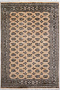 Bokhara Beige Hand Knotted 5'8" X 8'4"  Area Rug 700-148271