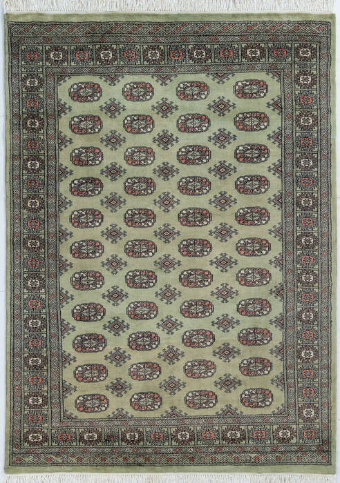 Bokhara Green Hand Knotted 48 X 65 Area Rug 700-148272 Image 1