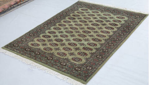 Bokhara Green Hand Knotted 48 X 65 Area Rug 700-148272 Image 3