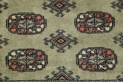 Bokhara Green Hand Knotted 48 X 65 Area Rug 700-148272 Image 6