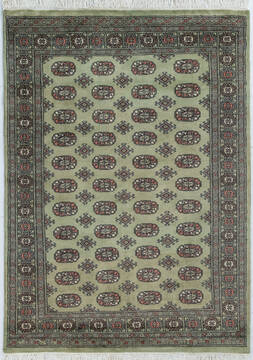 Bokhara Green Hand Knotted 4'8" X 6'5"  Area Rug 700-148272