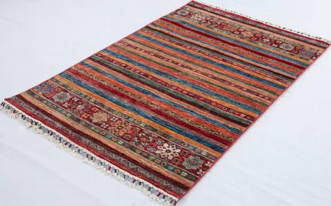 Chobi Red Hand Knotted 34 X 53 Area Rug 700-148276 Image 2