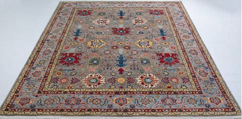 Chobi Grey Hand Knotted 80 X 96 Area Rug 700-148285 Image 1