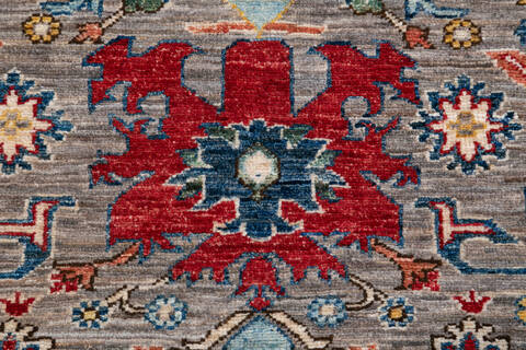 Chobi Grey Hand Knotted 80 X 96 Area Rug 700-148285 Image 5