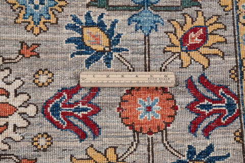 Chobi Grey Hand Knotted 80 X 96 Area Rug 700-148285 Image 7