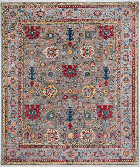 Chobi Grey Hand Knotted 80 X 96 Area Rug 700-148285 Image 0