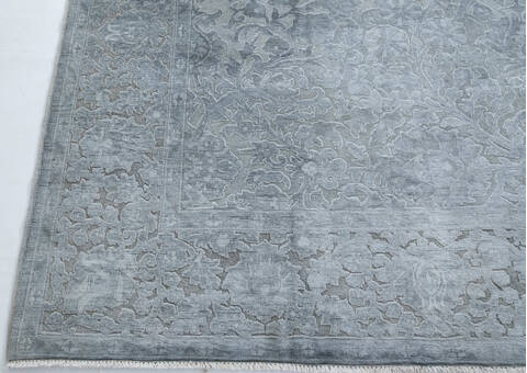 Chobi Grey Hand Knotted 83 X 98 Area Rug 700-148286 Image 3