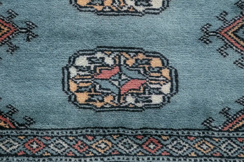 Bokhara Blue Runner Hand Knotted 27 X 910 Area Rug 700-148287 Image 4