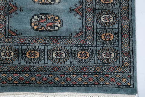 Bokhara Blue Runner Hand Knotted 27 X 910 Area Rug 700-148287 Image 5