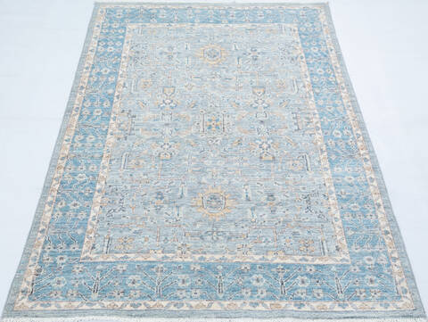 Chobi Light Blue Hand Knotted 40 X 65  Area Rug 700-148290 Image 1