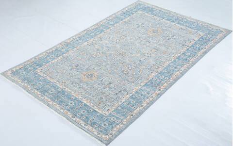 Chobi Light Blue Hand Knotted 40 X 65  Area Rug 700-148290 Image 2