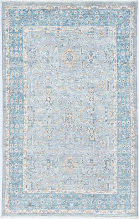 Chobi Light Blue Hand Knotted 40 X 65  Area Rug 700-148290 Image 0
