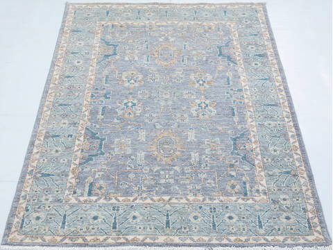 Chobi Light Gray Hand Knotted 310 X 59 Area Rug 700-148291 Image 1