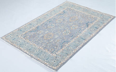 Chobi Light Gray Hand Knotted 310 X 59 Area Rug 700-148291 Image 2