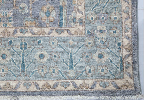 Chobi Light Gray Hand Knotted 310 X 59 Area Rug 700-148291 Image 5