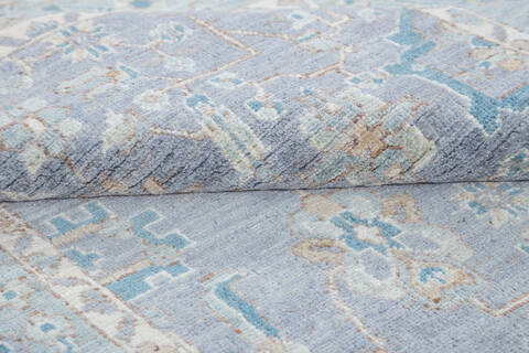Chobi Light Gray Hand Knotted 310 X 59 Area Rug 700-148291 Image 6