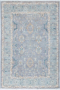 Chobi Light Gray Hand Knotted 3'10" X 5'9"  Area Rug 700-148291