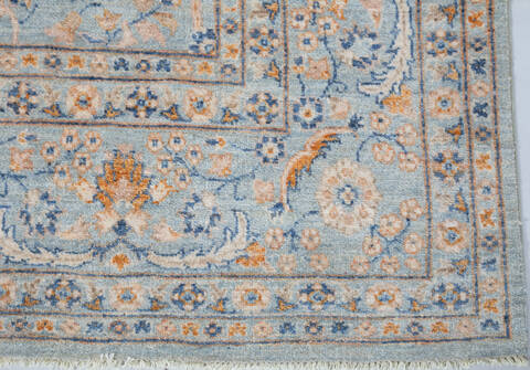 Chobi Light Blue Hand Knotted 81 X 104 Area Rug 700-148294 Image 5