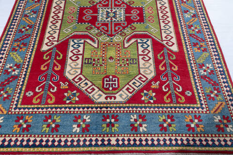 Kazak Red Hand Knotted 59 X 78 Area Rug 700-148295 Image 5
