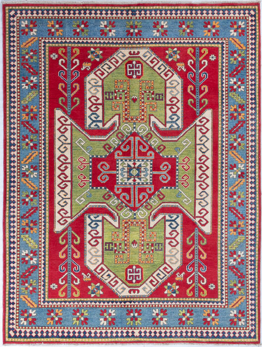 Kazak Red Hand Knotted 59 X 78 Area Rug 700-148295 Image 0