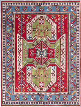Kazak Red Hand Knotted 5'9" X 7'8"  Area Rug 700-148295