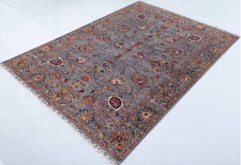 Chobi Grey Hand Knotted 411 X 70 Area Rug 700-148296 Image 2