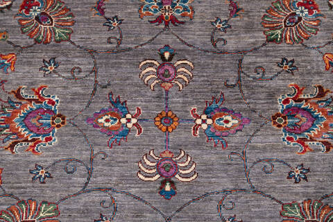 Chobi Grey Hand Knotted 411 X 70 Area Rug 700-148296 Image 3