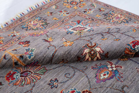 Chobi Grey Hand Knotted 411 X 70 Area Rug 700-148296 Image 5