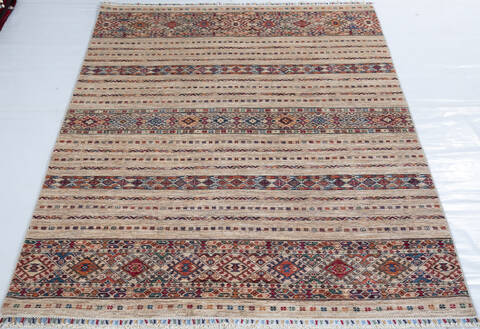 Chobi Beige Hand Knotted 58 X 710 Area Rug 700-148298 Image 1