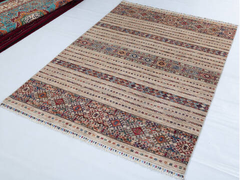 Chobi Beige Hand Knotted 58 X 710 Area Rug 700-148298 Image 2