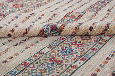 Chobi Beige Hand Knotted 58 X 710 Area Rug 700-148298 Image 6