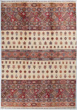 Chobi Beige Hand Knotted 5'9" X 8'0"  Area Rug 700-148301