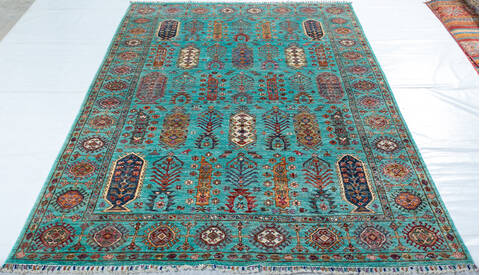 Chobi Green Hand Knotted 59 X 82 Area Rug 700-148303 Image 1