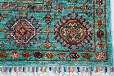 Chobi Green Hand Knotted 59 X 82 Area Rug 700-148303 Image 5