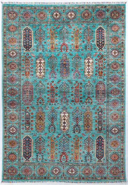 Chobi Green Hand Knotted 59 X 82 Area Rug 700-148303 Image 0