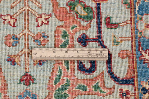 Chobi Green Hand Knotted 90 X 113 Area Rug 700-148307 Image 7