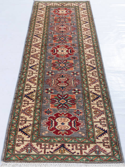 Kazak Grey Runner Hand Knotted 21 X 64 Area Rug 700-148310 Image 1