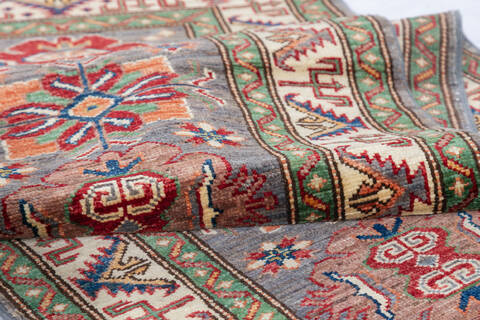 Kazak Grey Runner Hand Knotted 21 X 64 Area Rug 700-148310 Image 5
