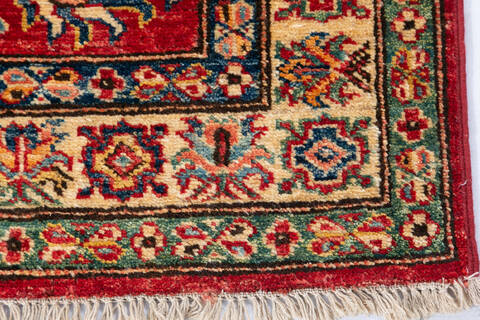 Kazak Red Runner Hand Knotted 27 X 68 Area Rug 700-148311 Image 4