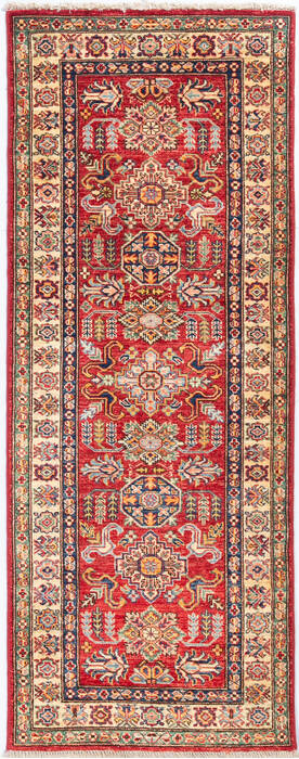 Kazak Red Runner Hand Knotted 27 X 68 Area Rug 700-148311 Image 0