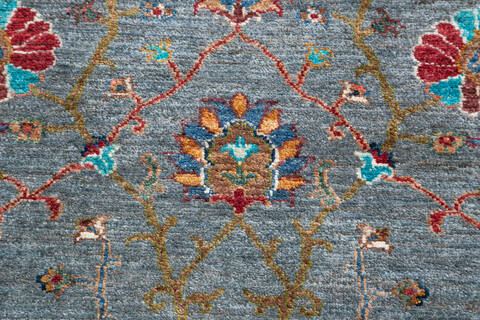 Chobi Grey Hand Knotted 59 X 79 Area Rug 700-148312 Image 4