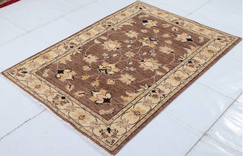 Chobi Brown Hand Knotted 34 X 49 Area Rug 700-148316 Image 2