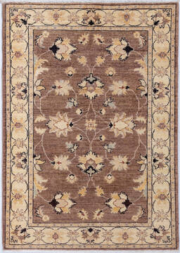Chobi Brown Hand Knotted 3'4" X 4'9"  Area Rug 700-148316