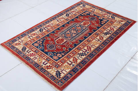 Kazak Red Hand Knotted 31 X 411 Area Rug 700-148318 Image 2