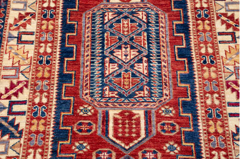 Kazak Red Hand Knotted 31 X 411 Area Rug 700-148318 Image 3