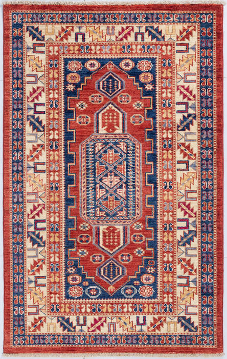 Kazak Red Hand Knotted 31 X 411 Area Rug 700-148318 Image 0