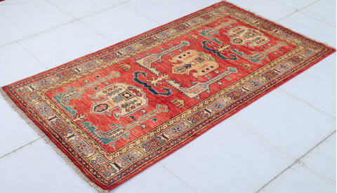 Kazak Red Hand Knotted 29 X 51 Area Rug 700-148320 Image 2