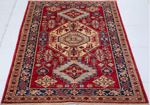Kazak Red Hand Knotted 36 X 411 Area Rug 700-148321 Image 1