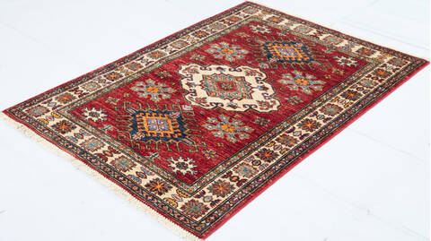 Kazak Red Hand Knotted 34 X 48 Area Rug 700-148324 Image 2