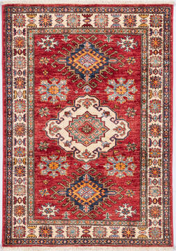 Kazak Red Hand Knotted 3'4" X 4'8"  Area Rug 700-148324
